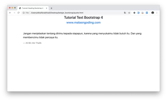 quote bootstrap 4