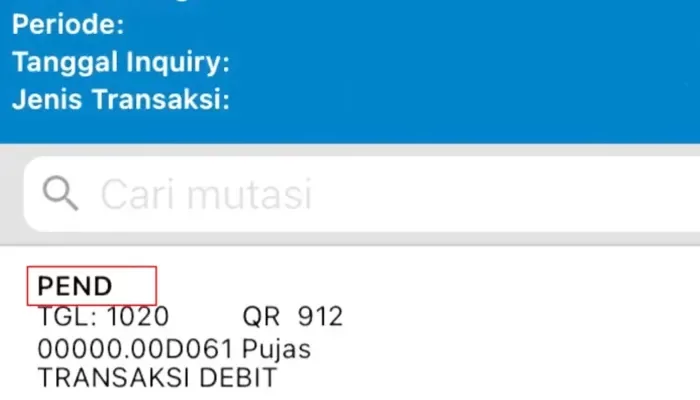 Apa Arti Keterangan PEND Cek Mutasi Rekening BCA