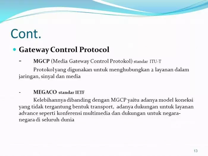 Cont. Gateway Control Protocol