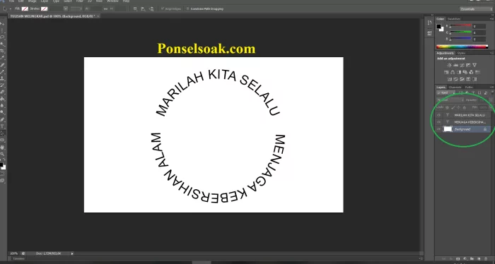 Membuat Tulisan Melingkar Dengan Bantuan Elips Tool 13 3