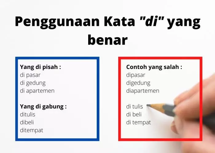 penggunaan kata di yang benar