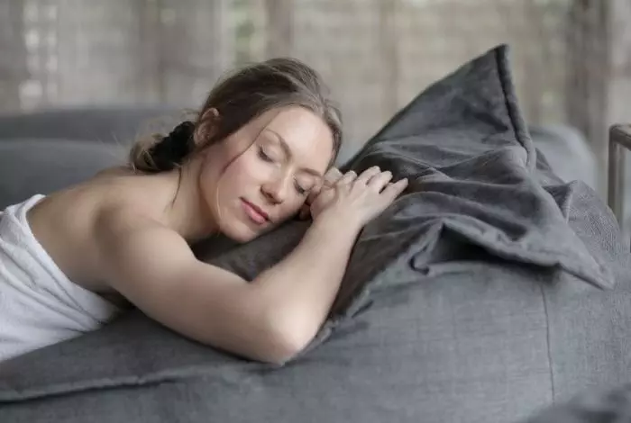 Lady having treatment using body scrub